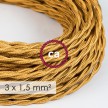 Large section electric cable 3x1,50 twisted - covered by rayon Gold TM05