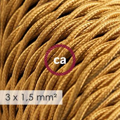 Large section electric cable 3x1,50 twisted - covered by rayon Gold TM05