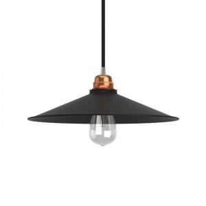 Swing enamelled metal lampshade for E27 fitting - Black