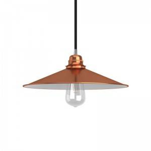 Swing enamelled metal lampshade for E27 fitting - White - Copper