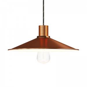 Swing enamelled metal lampshade for E27 fitting - White - Brushed copper