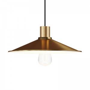 Swing enamelled metal lampshade for E27 fitting - White - Brushed bronze