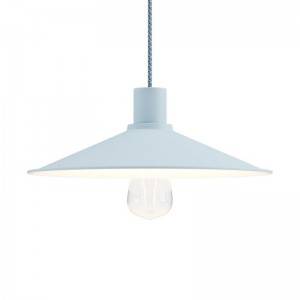 Swing enamelled metal lampshade for E27 fitting - Soft blue