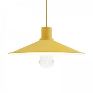 Swing enamelled metal lampshade for E27 fitting - Yellow mustard