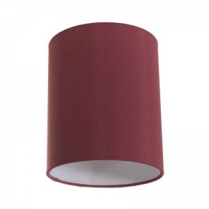 Cylinder fabric lampshade with E27 fitting - 100% Made in Italy - Burgundy canvas