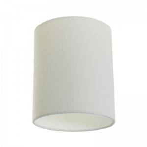 Cylinder fabric lampshade with E27 fitting - 100% Made in Italy - Glossy white linon