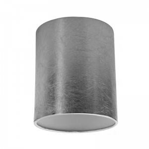 Cylinder fabric lampshade with E27 fitting - 100% Made in Italy - Silver leaf