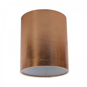 Cylinder fabric lampshade with E27 fitting - 100% Made in Italy - Copper leaf