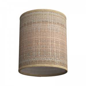 Cylinder fabric lampshade with E27 fitting - 100% Made in Italy - Natural Raffia