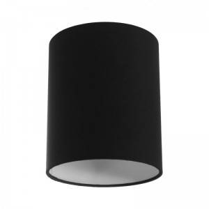 Cylinder fabric lampshade with E27 fitting - 100% Made in Italy - Black canvas