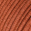 Round electric Cable covered in Plain Orange Clay RN27 Jute