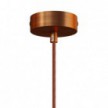 Pendant lamp complete with textile cable and double Tub-E14 wood and metal shade - Made in Italy