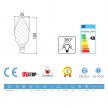 LED Light Bulb Twisted Candle 4W 440Lm E14 Clear