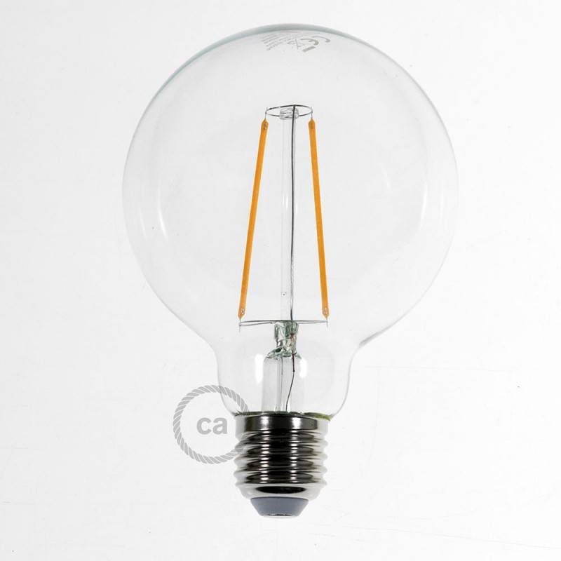 LED Transparent Light Bulb - Globe G95 Long Filament 4W 400Lm 2200K