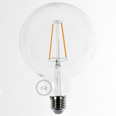 LED Transparent Light Bulb - Globe G125 Long Filament 4W 400Lm 2200K