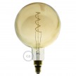 XXL LED Golden Light Bulb - Sphere G200 Curved Double Spiral Filament - 5W 250Lm E27 2000K Dimmable