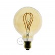 LED Golden Light Bulb - Globe G95 Curved Double Loop Filament - 5W 250Lm E27 2000K Dimmable