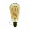 LED Golden Light Bulb - Edison ST64 Curved Double Loop Filament - 5W 250Lm E27 2000K Dimmable