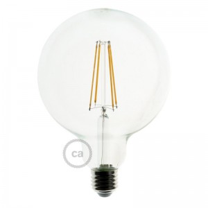 LED Transparent Light Bulb - Globe G125 Long Filament - 7.5W 805Lm E27 2200K Dimmable