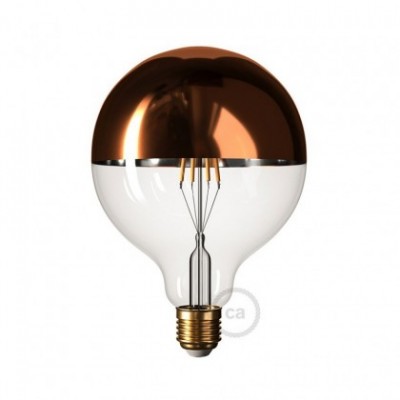 Copper half sphere Globe G125 LED Light Bulb 7W 806Lm E27 2700K Dimmable