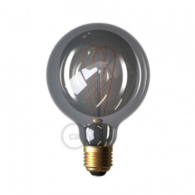 LED Smoky Light Bulb - Globe G95 Curved Double Loop Filament - 5W 150Lm E27 2000K Dimmable