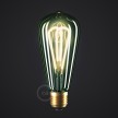 LED Emerald Light Bulb - Edison ST64 Curved Double Loop Filament - 5W 280Lm E27 2200K Dimmable