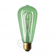 LED Emerald Light Bulb - Edison ST64 Curved Double Loop Filament - 5W 280Lm E27 2200K Dimmable