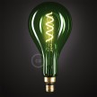 XXL LED Emerald Light Bulb - Pear A165 Curved Spiral Filament - 5W 280Lm E27 2200K Dimmable