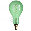 XXL LED Emerald Light Bulb - Pear A165 Curved Spiral Filament - 5W 280Lm E27 2200K Dimmable