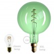 XXL LED Emerald Light Bulb - Sphere G200 Curved Spiral Filament - 5W 280Lm E27 2200K Dimmable