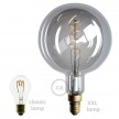 XXL LED Smoky Light Bulb - Sphere G200 Curved Spiral Filament - 5W 150Lm E27 2000K Dimmable