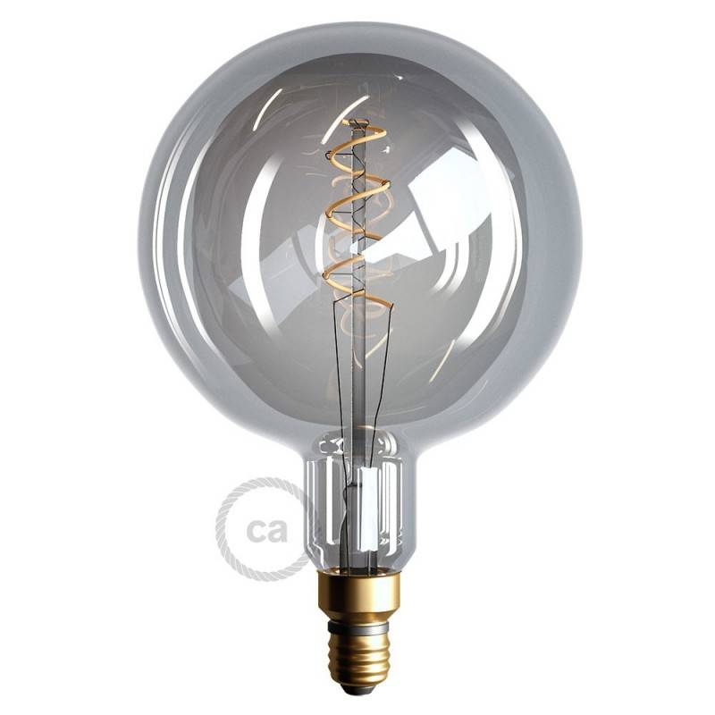 XXL LED Smoky Light Bulb - Sphere G200 Curved Spiral Filament - 5W 150Lm E27 2000K Dimmable