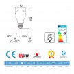 LED Milky White Light Bulb - Drop A60 - 7,5W 806Lm E27 2700K Dimmable