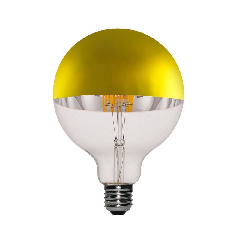 Gold half sphere Globe G125 LED Light Bulb 7W 806Lm E27 2700K Dimmable