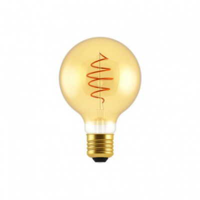 LED Bulb Globe G80 Golden Croissant Line with Spiral Filament 5W 250Lm E27 2000K Dimmable