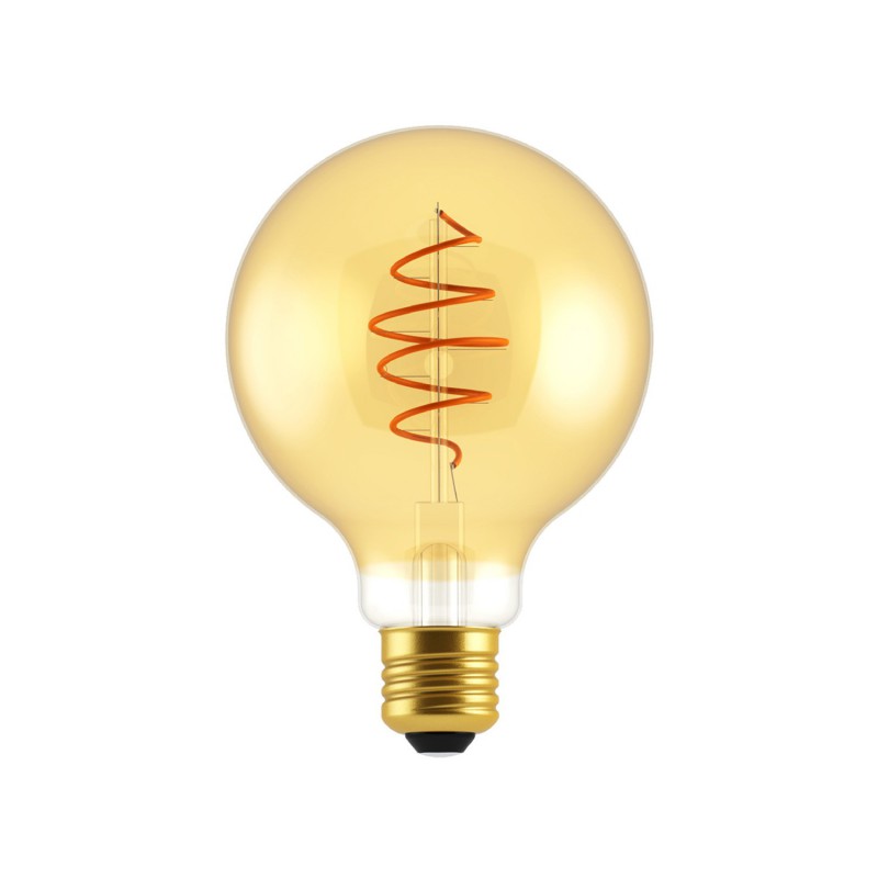 LED Bulb Globe G95 Golden Croissant Line with Spiral Filament 5W 250Lm E27 2000K Dimmable