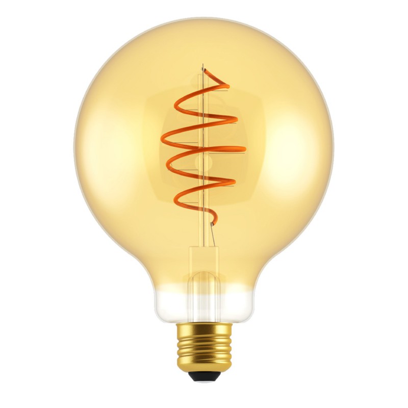 LED Bulb Globe G125 Golden Croissant Line with Spiral Filament 5W 250Lm E27 2000K Dimmable