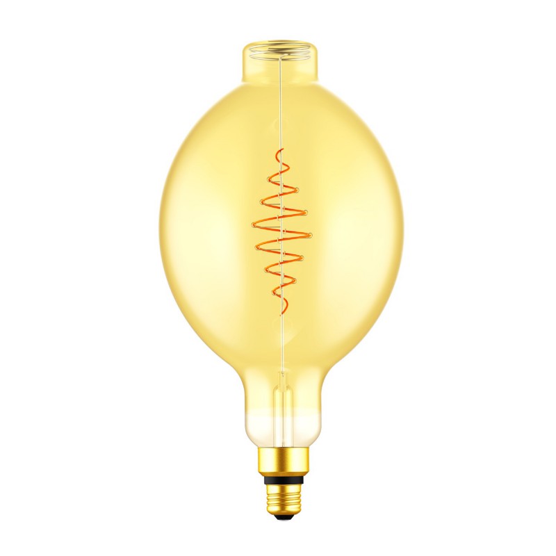 LED XXL Bulb Bulged Tubular BT180 Golden Croissant Line with Spiral Filament 8.5W 600Lm E27 2000K Dimmable