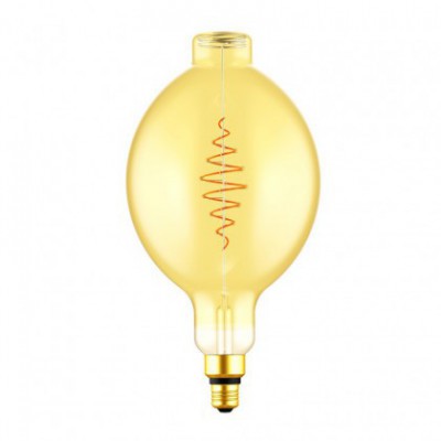 LED XXL Bulb Bulged Tubular BT180 Golden Croissant Line with Spiral Filament 8.5W 600Lm E27 2000K Dimmable