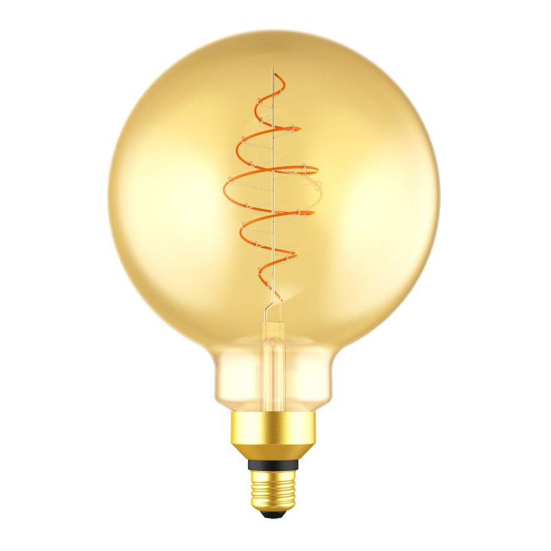 LED XXL Bulb Globe G200 Golden Croissant Line with Spiral Filament 8.5W 600Lm E27 2000K Dimmable