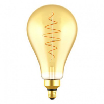 LED XXL Bulb Pear A160 Golden Croissant Line with Spiral Filament 8.5W 600Lm E27 2000K Dimmable