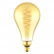 LED XXL Bulb Pear A160 Golden Croissant Line with Spiral Filament 8.5W 600Lm E27 2000K Dimmable