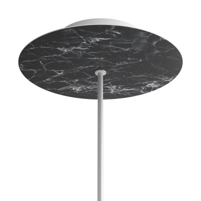 Round Rose-One 1-hole and 4 side holes ceiling rose, 200 mm - Marble Marquina