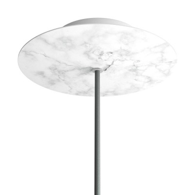 Round Rose-One 1-hole and 4 side holes ceiling rose, 200 mm - Marble Carrara