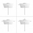 Square Rose-One 1-hole and 4 side holes ceiling rose, 200 mm