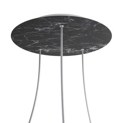 Round XXL Rose-One 3-hole and 4 side holes ceiling rose, 400 mm - Marble Marquina