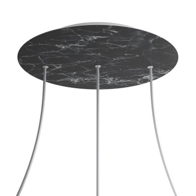 Round XXL Rose-One 3 in-line holes and 4 side holes ceiling rose, 400 mm - Marble Marquina