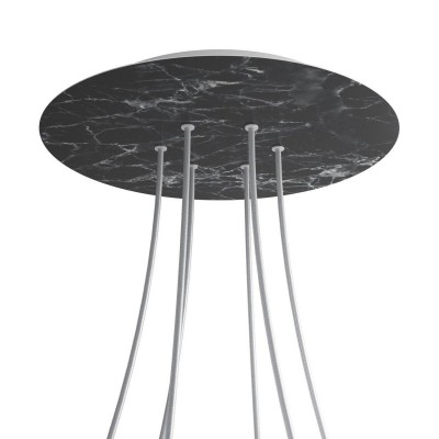 Round XXL Rose-One 6-hole and 4 side holes ceiling rose, 400 mm - Marble Marquina