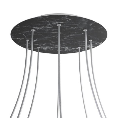 Round XXL Rose-One 8-hole and 4 side holes ceiling rose, 400 mm - Marble Marquina