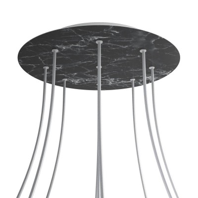 Round XXL Rose-One 9-hole and 4 side holes ceiling rose, 400 mm - Marble Marquina